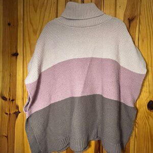 soft purple striped poncho
